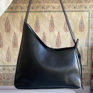 SOLD Anthropologie Black Asymmetrical Buckle Shoulder Bag